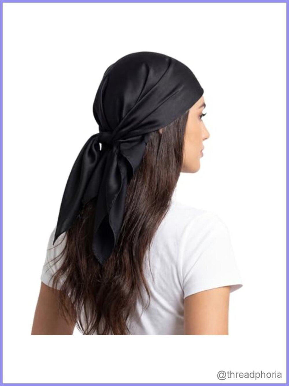 Women's Satin Feel Hair Scarf Silk Like Square Wrap for Sleeping Night and